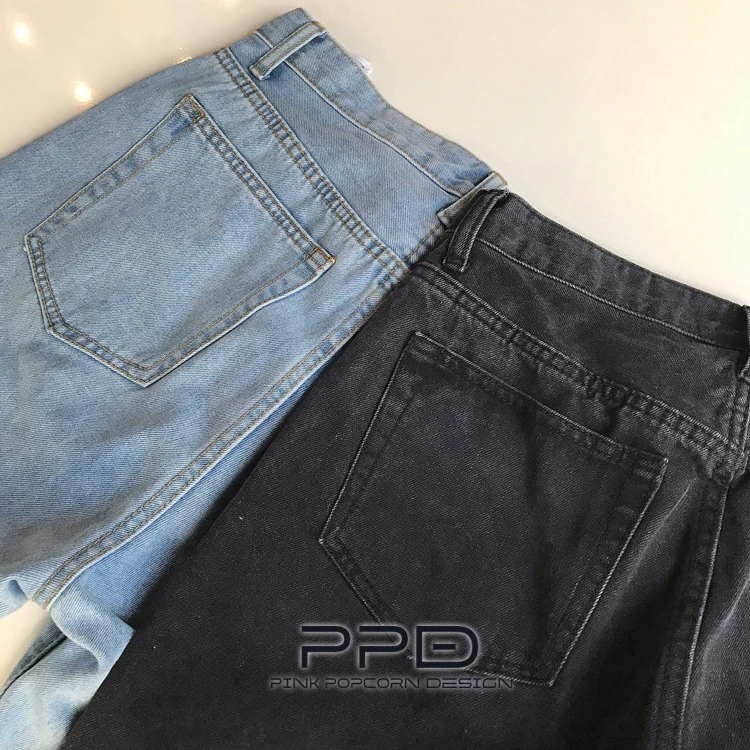 2 цвета европейский и американский стиль Высокая талия сумка Хип сплошной цвет рваные края джинсовые полуботинки сапоги брюки