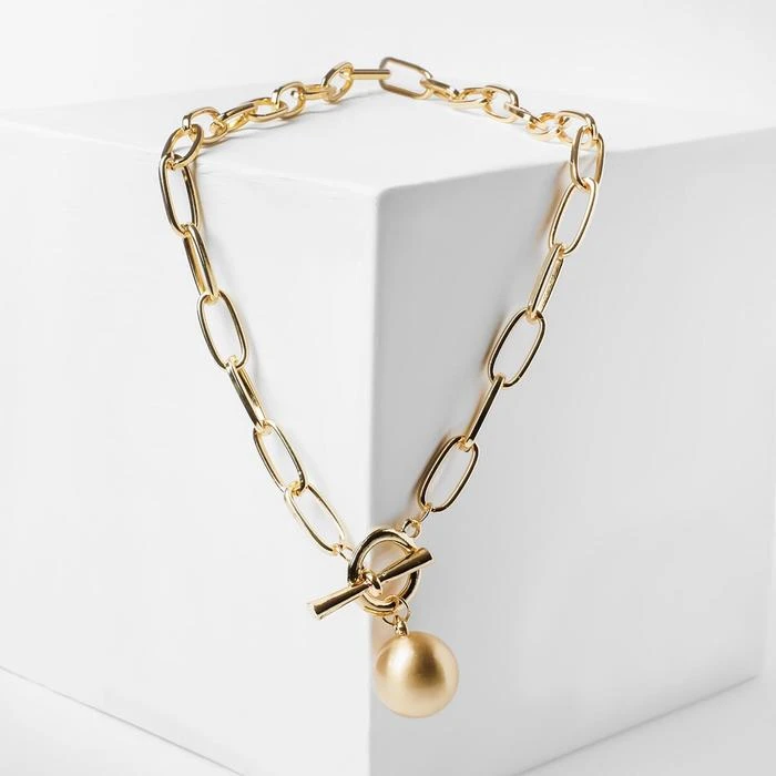 Necklace Chain Sphere Color Gold L 50 Cm Bijoux Neck Jewelry Chain Decorative Chain Pendant Necklaces Aliexpress