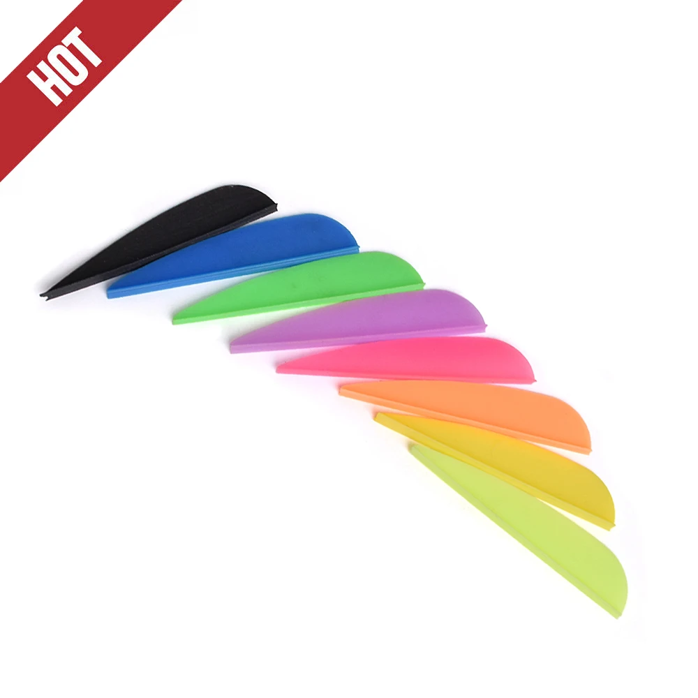 

50X 2Inch Plastic Vane Round Back Accessories for Arrow Carbon Fibeglass Aluminium Archery Tool multiple color Free Shipping