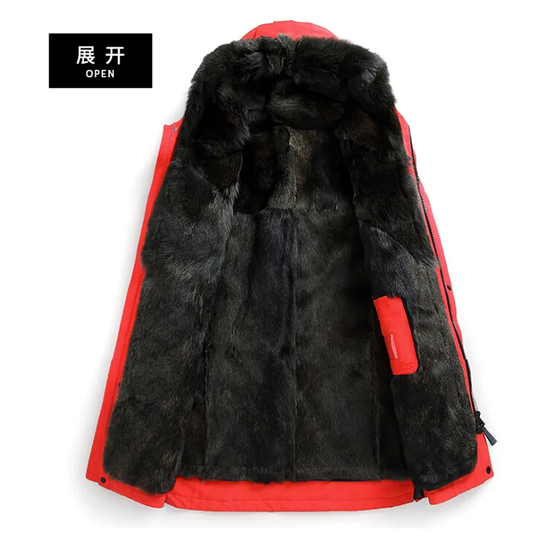 Tmall Фирменная мужская меховая одежда куницы деконструируемая внутренняя одежда длинная парка куницы пальто теплое пальто