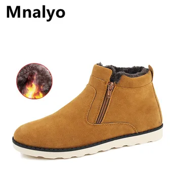

Winter Men's Snow Boots Plush Warm Men's Winter Boots Zipper Design Men's Ankle Boots Outdoor Comfortable Men's Boots Size 37-47