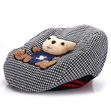 Шляпа берет шапка Кепка плитки черный и белый плед для новорожденных девочек мальчиков