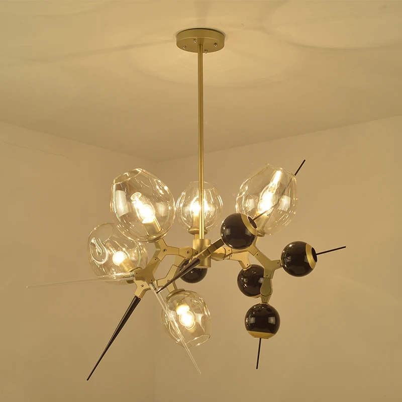 

Modern A Living Room A Chandelier Northern Europe Concise Light Luxurious Restaurant Model House Magic Beans Molecule Lamp