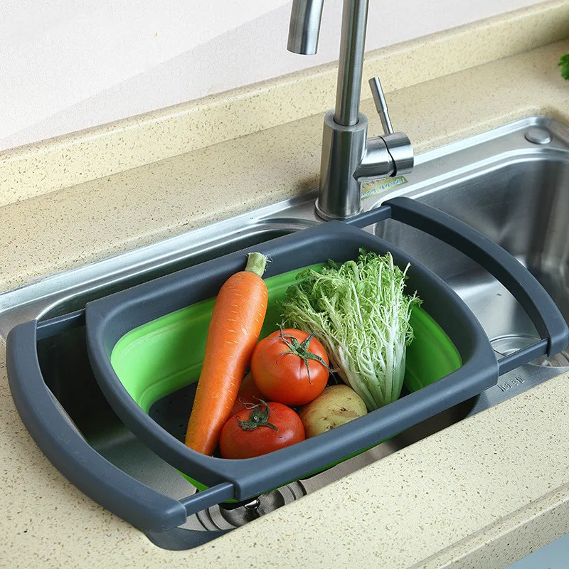 Кухонный складной фильтр для воды складной силиконовый на слот выдвижной фильтр кастрюля с ручкой фильтр дренаж фильтр для воды корзина