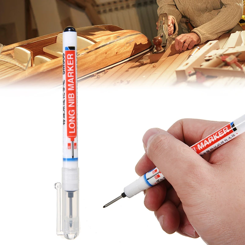 Gymnastiek Uitstekend evenaar 1 Stuk Lange Penpunt Markeerstift Sneldrogende Zwarte Waterdichte Inkt Diep  Gat Timmerman Lood Marker Pen Auto Boek plank Glas Mark|Gereedschapsdelen|  - AliExpress