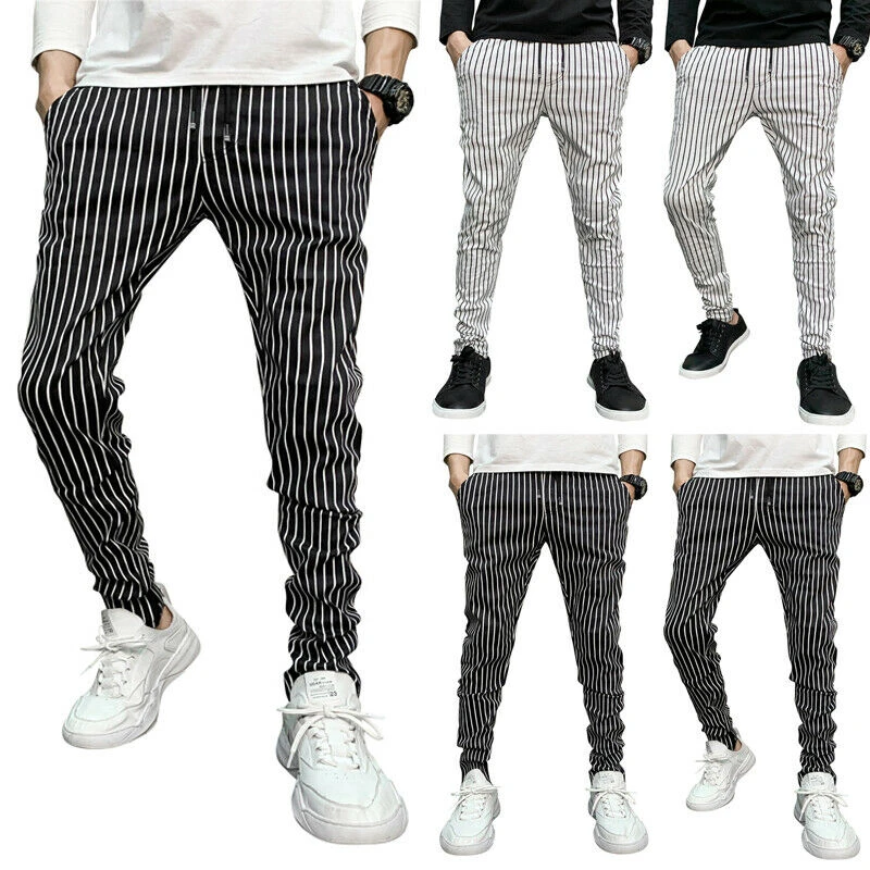 mens grey striped trousers