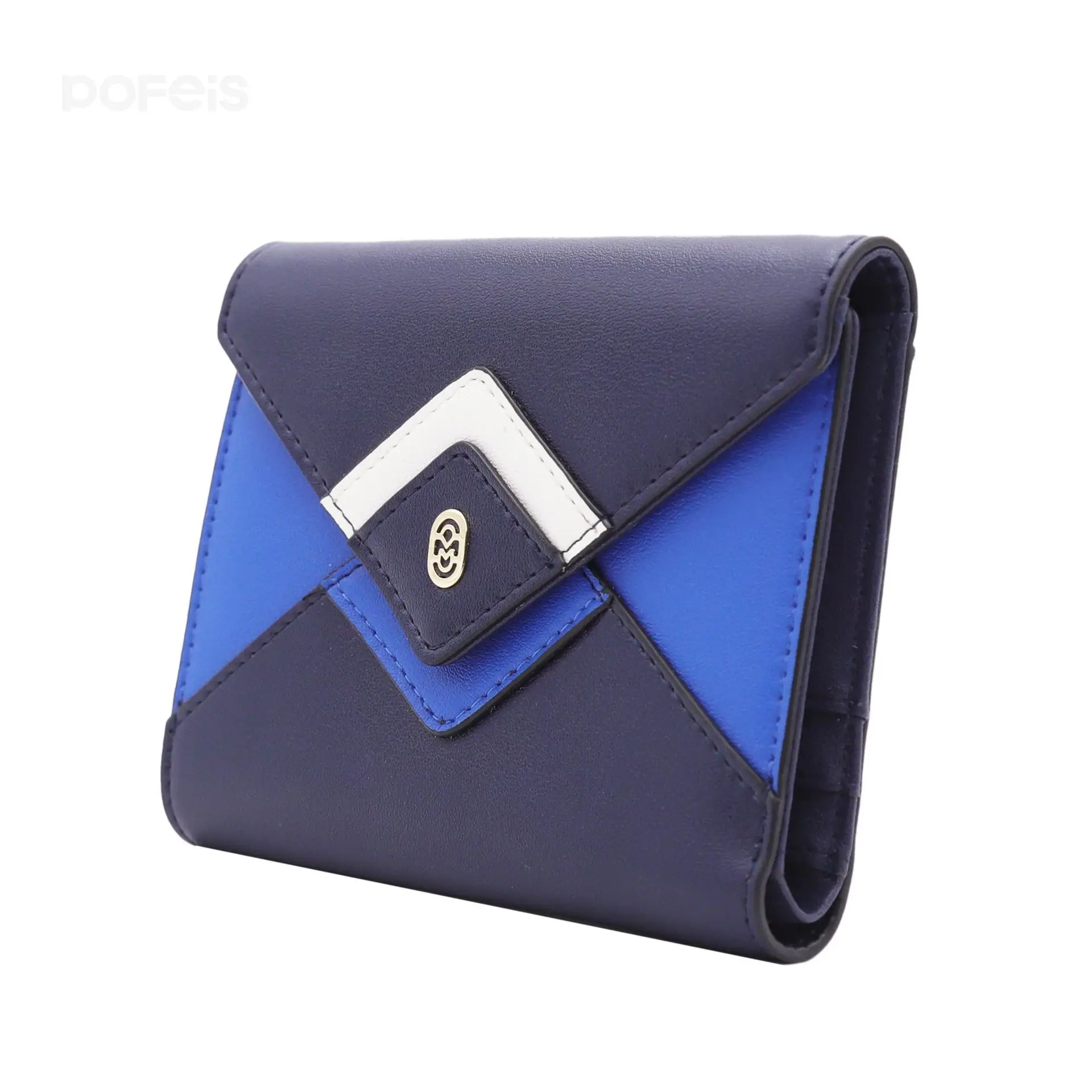 

2020-Foldable Leather Wallet Contrast Color Cool Short Wallet White Collar Holiday Gift Can Add Logo