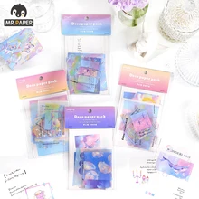 Mr. papel 20 pçs/set 4 desenhos animados estilo azul estrelado mar série bloco de memorando adesivo criativo mão conta deco diy material papel