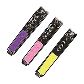 

3pcs Portable Nail Clippers Fingernail Toenail Cutter Nail Trimmer for Home （Yellow, Pink, Purple）