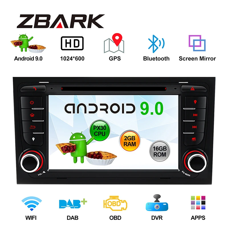 

Android 9.0 RAM 2GB 2DIN 7Inch Car DVD Multimedia Player for Audi A4 S4 RS4 2002-2007 2008 SEAT Exeo GPS Navigation YHA4PX3001