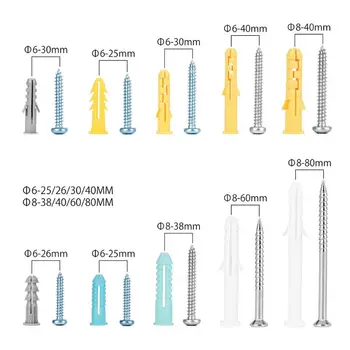 

200/300PCS Metal Expansion Anchors Screws Self-Tapping Screw Set M4 M5 Wall Plug 72XD