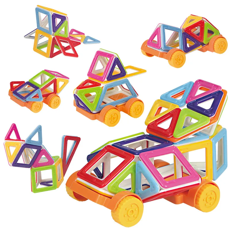 38-68 шт., мини-магнитные блоки сплошного цвета, строительные блоки, строительные блоки, развивающие пластиковые игрушки для детей