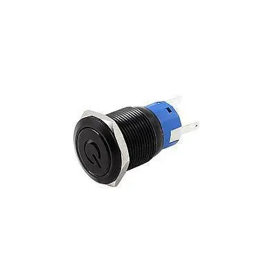 

12V 19mm Mounted Dia Blue LED Light Metal Self-locking Push Button Switch