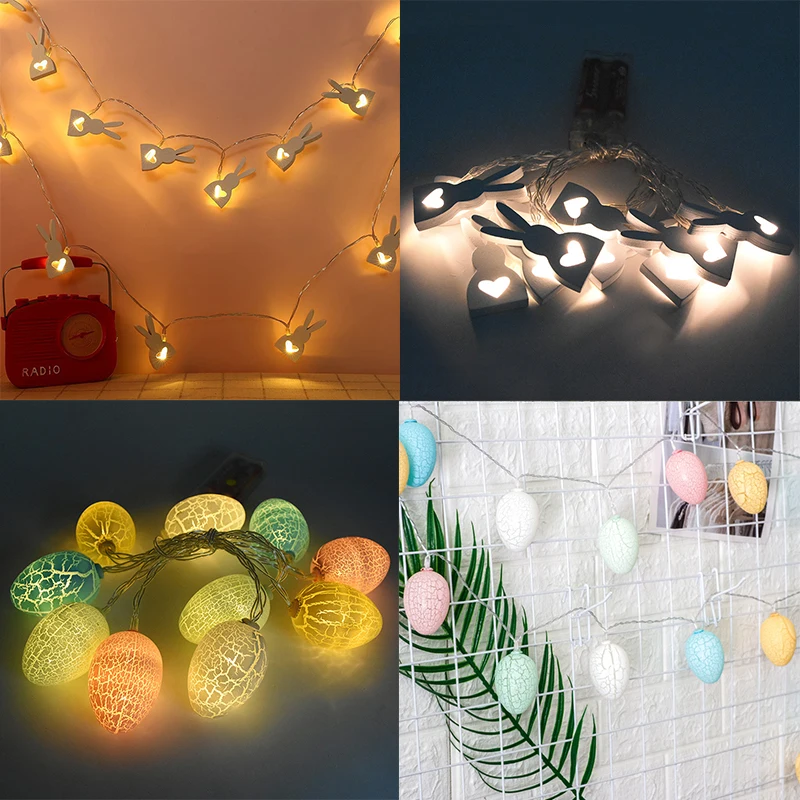 

1.6m Creative Easter Egg Rabbit Led String Light Diy Easter Party Home Decoration Light Garland Outdoor Holiday Wedding Ornament
