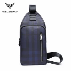 WILLIAMPOLO New Men Chest Bag RFID High Quality Splashproof Chest Bag Outdoor Male Bags 9.7inch Ipad Messenger Bags