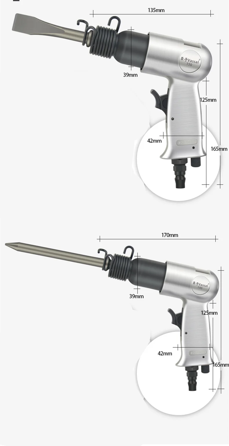 Пневматический ударник мощный ударный ветер Лопата установка для гидросбива Воздушный пневматический молот smash 150/190 пневматические