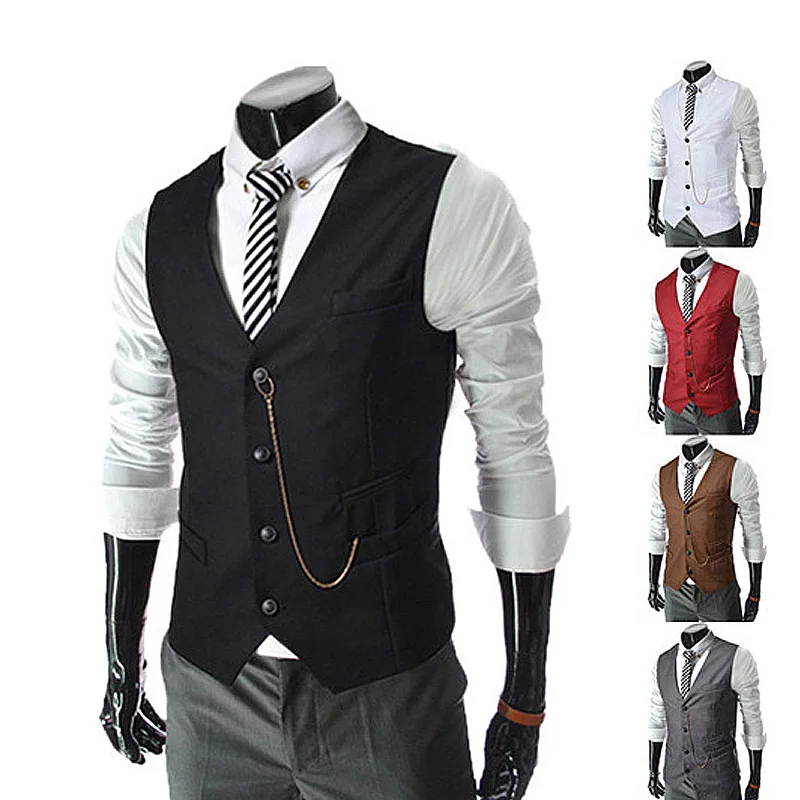Wintage Mens Polyester Cotton Festive and Casual Vest Waistcoat 