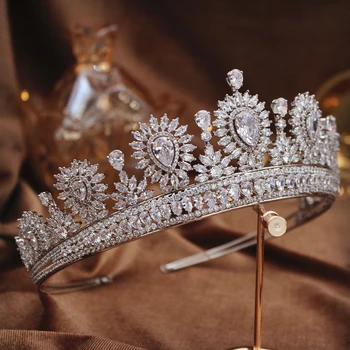 

2020 NEW Wedding Crown For Bridal Headband Zircon Silver Princess Crown Glamour Jewelry Bridal Wedding Tiara Hair Accessory