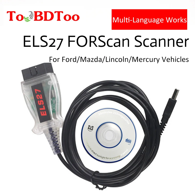 

Newest V2.3.8 ELS27 FORScan Green PCB PIC24HJ128GP+FTDI Mircochip Multi-Language Works ELM327&J2534 Pss-Thru For FORD/Mazda