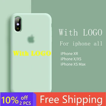 

Original official Silicone With LOGO Case For iphone 7 8 6S 6 Plus X XS MAX XR phone Case for Apple iPhone 11 Pro Max Case Cover