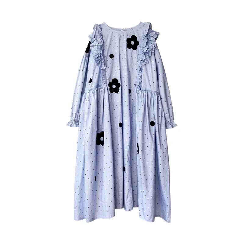 imakokoni original design blue stripe flocking