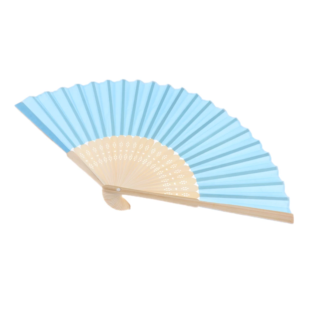 8.27inch(21cm) Sakura Floral Folding Hand Fan Vintage Handheld Silk Folding Fan for Wedding Dancing Party