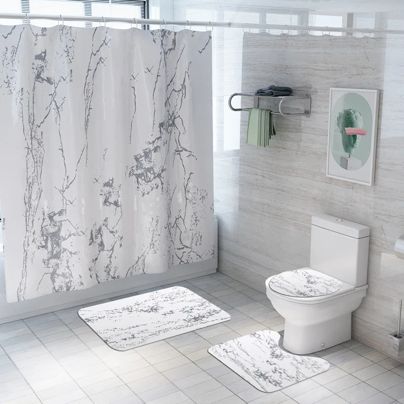 Zeegle коврик для ванной комнаты моющийся ванный экран душевая занавеска в комплекте полосатый набор ковриков для ванной комнаты декор поглощение коврик для ног