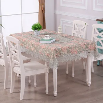 

Europe embroidered tablecloth table dining table cover table cloth piano cover lily flower Lace TV cabinet dressing HM2017