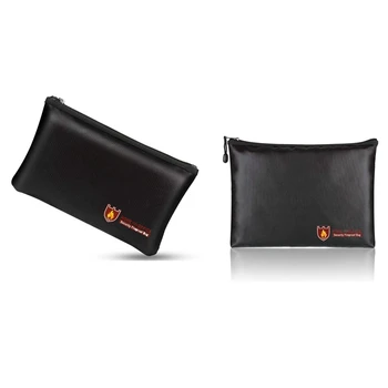 

2 Pcs Fireproof Document Bags, A4 Size Waterproof and Fireproof Bag with Fireproof Zipper for iPad, Money, Jewelry, Passport, Do