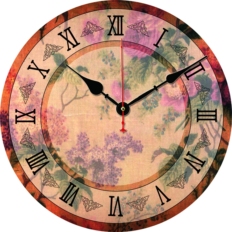 Paris Tower Landscape Silent Non-Ticking Wall Clocks Battery Operated 12in Vintage Wall Clock Big Wall Clock for Living Room Decor Farmhouse Wall Clock Round Wall Clock 