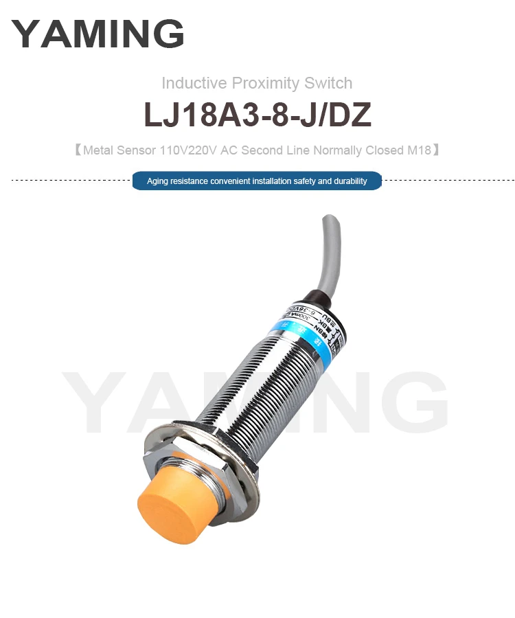 Датчик приближения LJ18A3-8-J/DZ датчик металла 110 V-220 V AC во втором ряду M18 нормально закрытый 50/60HZ Расстояние обнаружения 8 мм