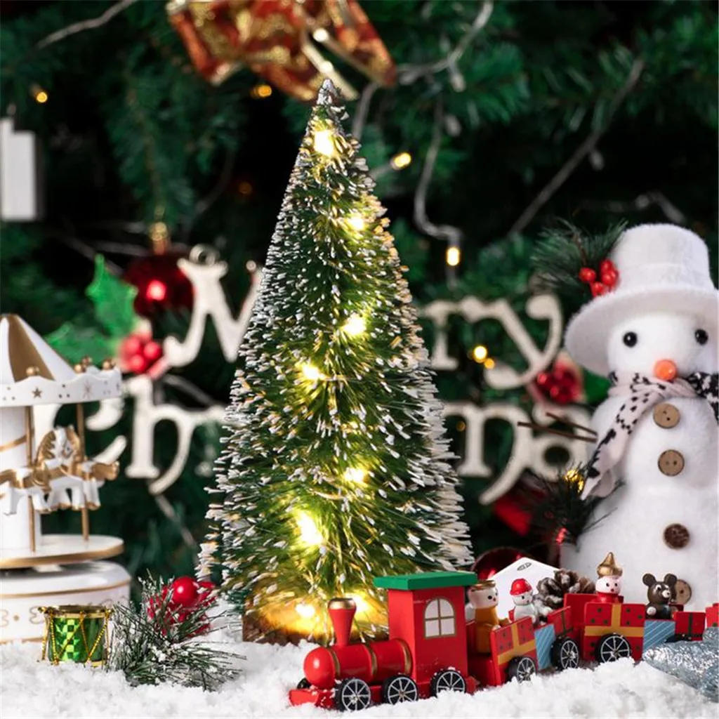 Веселый Рождественский подарок Высококачественная настольная украшения с светодиодный свет мини-елка год подарок праздничные украшения Рождественские украшения# Y