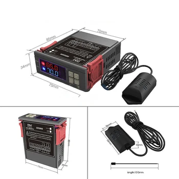 

SHT2000 110V 220V Temperature Humidity Controller Digital Home Fridge Thermostat Humidistat Thermometer Hygrometer Heating
