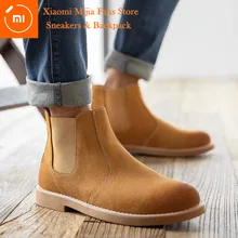 Xiaomi Mijia Maishi Genuine Leather Boots Fashion Comfortable Soft Lightweight Suede Fabric England Retro Round Head Men's Shoes