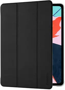 

EasyAcc Case for Apple Pro 12.9 PU Leather Cover Silicone Soft Back Smart Case For iPad Pro 12.9 2018 Black White And Black