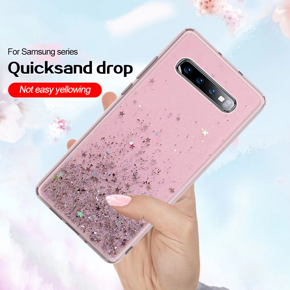 Силиконовый блестящий чехол с блестками для телефона Samsung Galaxy A6 A8 J6 2018 S8 S9 Plus S7 Edge A3