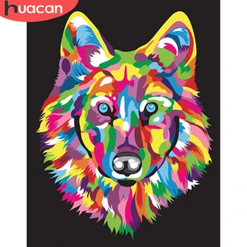 

HUACAN Paint By Number Fox DIY Pictures By Numbers Animal Kits Hand Painted Painting Art Drawing On Canvas Gift Home Decor