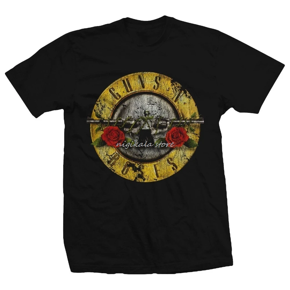 Новая брендовая мужская футболка с логотипом Guns N Roses Bullet Черная Мужская