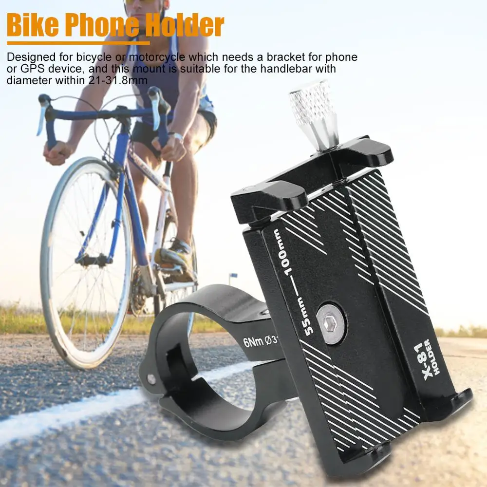 

Aluminum Alloy Bicycle Phone Holder Motorcycle Handlebar Mount Handle Support For 2.16-3.94 inch Smartphone anti-corrosion