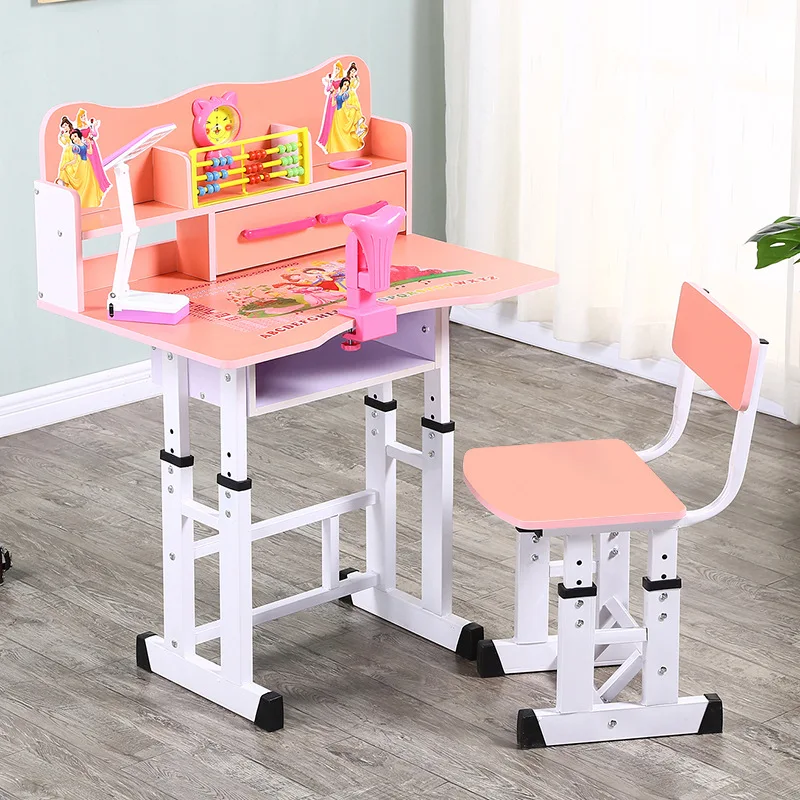 2020 Multifunctional Adjustable Desk And Chair Kid Study Table Children Homework Desk Ergonomic Stud