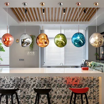 

Modern LED Glass Loft Chandelier Melt Lava Pendant Lamp Lights Nordic Art Hanging Lamps Bar Light Fixure Kitchen Accessories