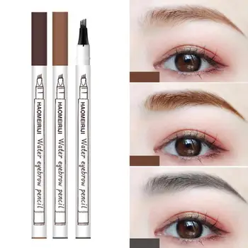 

New 4 Fork Tips Liquid Eyebrow Pencil Waterproof Long Lasting Natural Eye Makeup