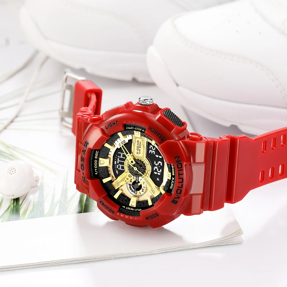 Kopen X GEAR Merk 3796 Horloge Mannen Sport LED Digitale Mannelijke ClockWristwath Mens watch top brand luxe Relogios Masculino Montre Homme