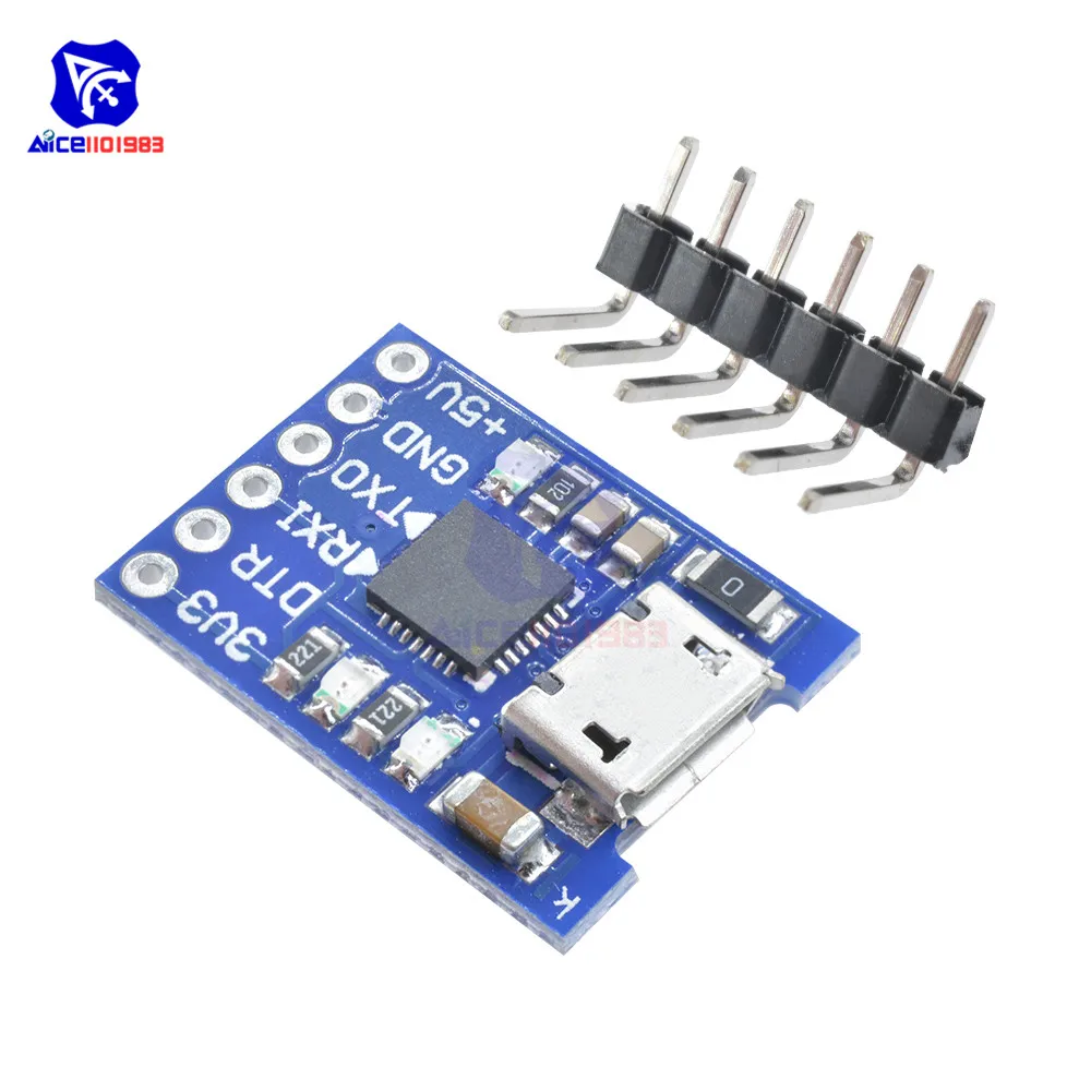 

diymore Micro USB CP2102 USB 2.0 to UART TTL Adapter Module 6 Pin Serial Converter STC Replace FT232 for Arduino with Pins