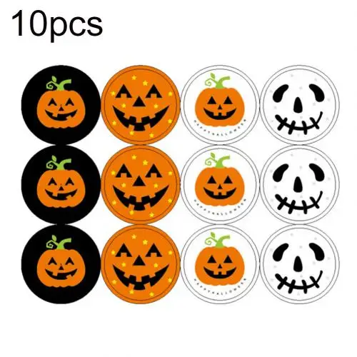 120pcs 120 шт круглый Хэллоуин Улыбка Тыква уплотнительная этикетка наклейки Подарочная коробка торт Декор Хэллоуин украшения - Цвет: 120pcs