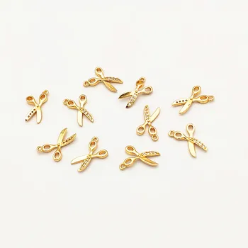 

New arrival! 19x12mm 50PCS Cubic Zirconia scissors shape Charm for Hand Made Earrings DIY parts,Jewelry Findings & Component