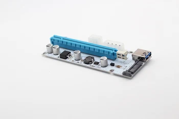

New PCI E Express Riser VER008S 3in1 SATA 4Pin 6Pin Power USB 3.0 PCI-E 1x to 16x PCI-E Riser Card for BTC Antminer Mining Miner