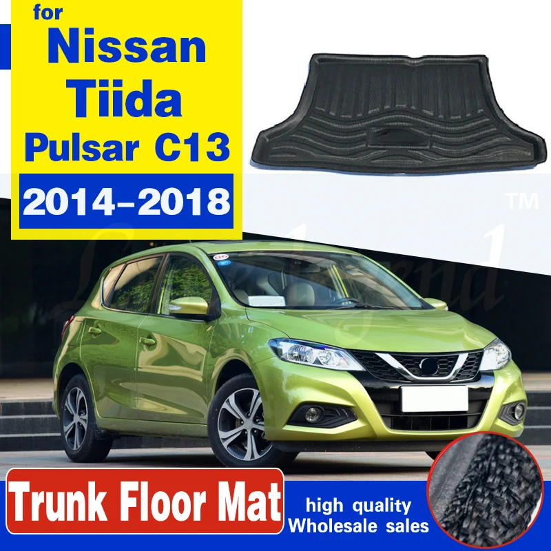 For Nissan Tiida Pulsar C13 Car Tail Trunk Mat Tray Boot Liner Floor Cargo Mud Pad Carpet Protective Pad2014 2015 2016 2017 2018 |