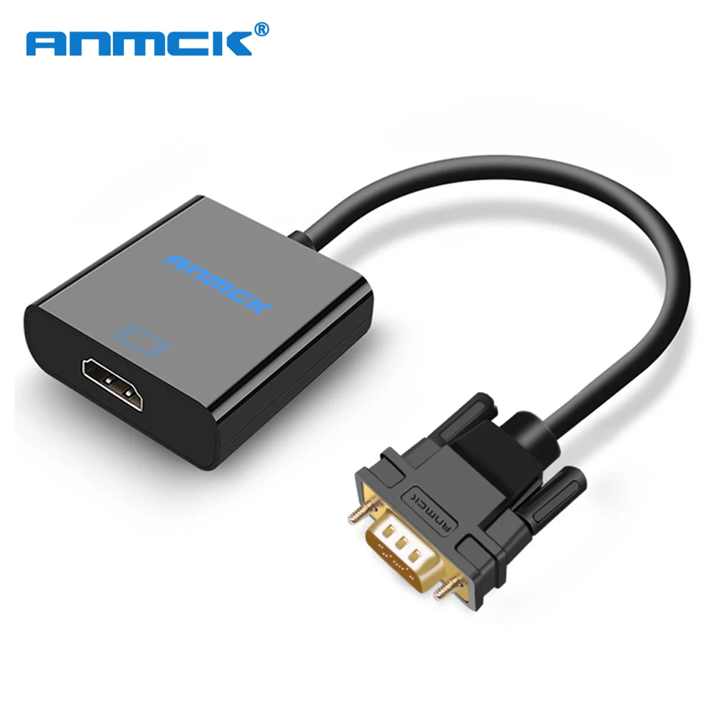 

VGA to HDMI Converter Adapter Cable With Audio Output 1080P VGA Male To HDMI Female Video Cables for PC laptop to HDTV Projector