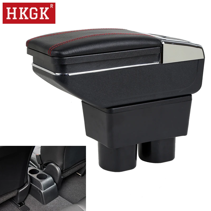 

For Nissan Sylphy Versa Tiida Latio 2007-2011 Armrest Rotatable Large Space PU Leather Dual Layer Center Console Storage Box